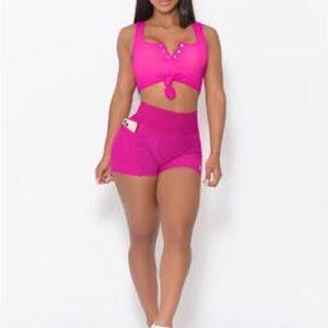 Bombshell Sportswear Hot Pink Curve Shorts